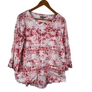 Habitat Clothing For Women Top Pink Sz S Linen Blend Lagenlook Coastal Boho